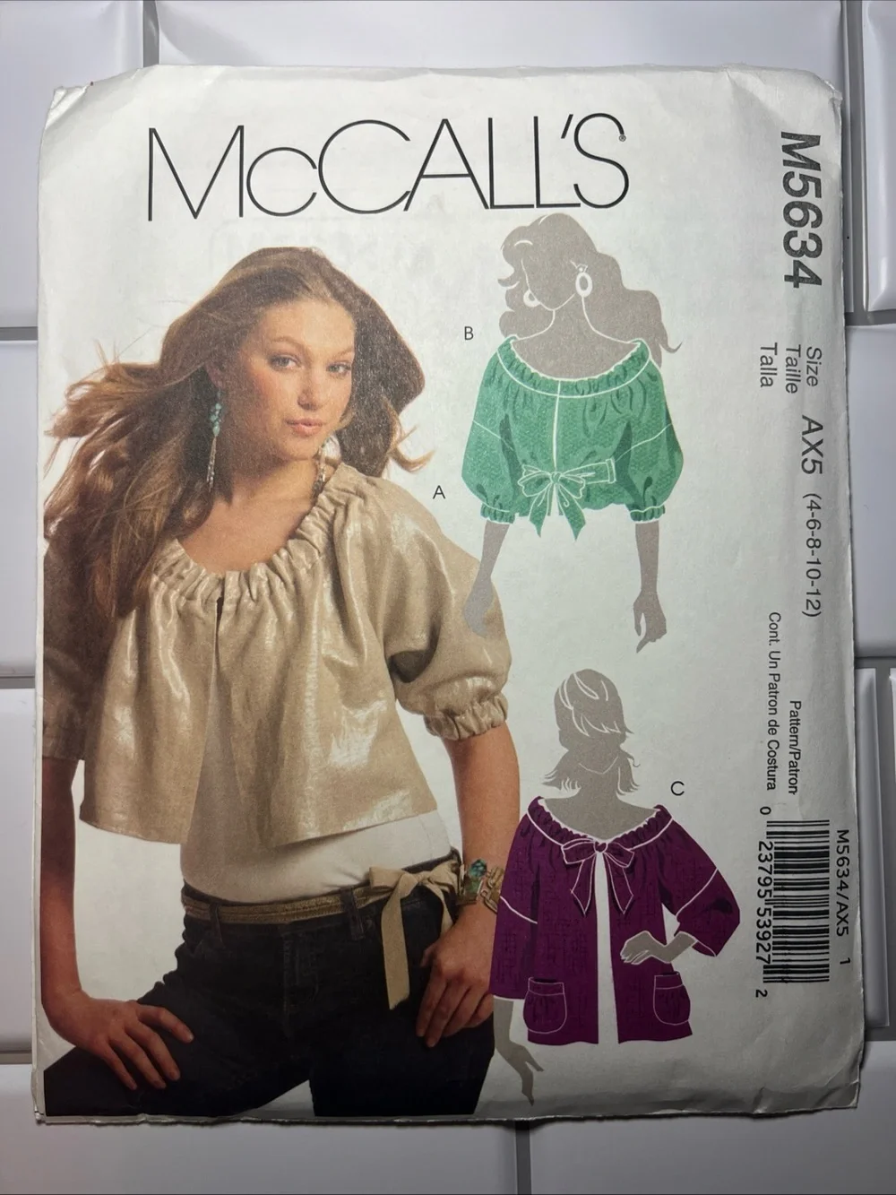 McCall’s M5634 Sewing Pattern Size AX5 Opened Complete